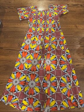 Vintage African Stars 100% Cotton Maxi Dress One Size Fits Most